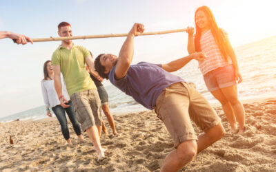 My 2 kids and 5 lifeguards did the limbo